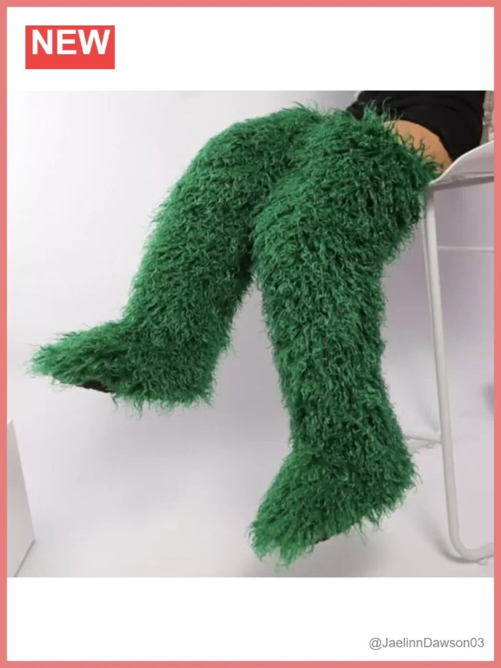 Faux Fur Over the Knee Boots Flat Thigh High Winter Boots 29 inch